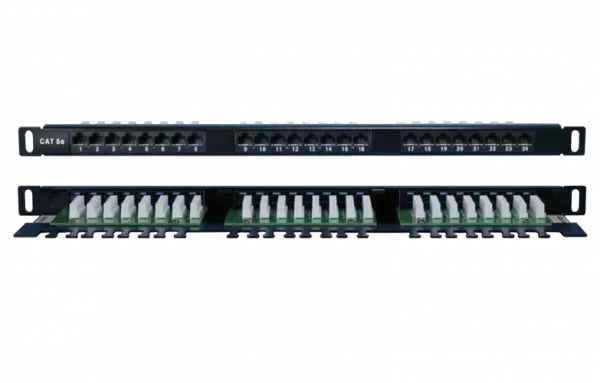 244076 Hyperline PPHD-19-24-8P8C-C5E-110D Патч-панель высокой плотности 19", 0.5U, 24 порта RJ-45, категория 5E, Dual IDC