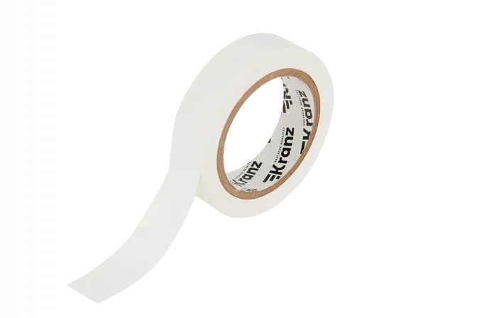 KR-09-2001 Изолента ПВХ KRANZ 0.13х15 мм, 10 м, белая упаковка 10 роликов