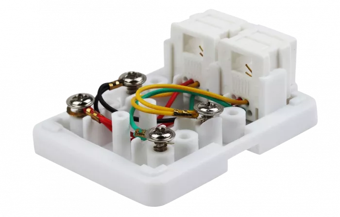 03-0002 REXANT Розетка телефонная RJ-14 2/6P4C открытой проводки