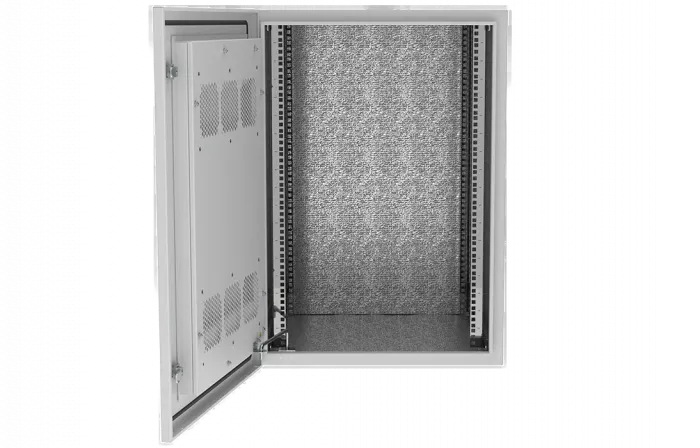 Шкаф  климатический навесной из нержавеющей стали 19",12U(600x550), ШКТ-НВ-Н-12U-600-550