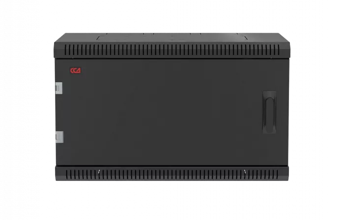 Шкаф телекоммуникационный настенный разборный черный 19”,6U(600x350), ШТ-НСр-6U-600-350-М-Ч дверь металл ССД