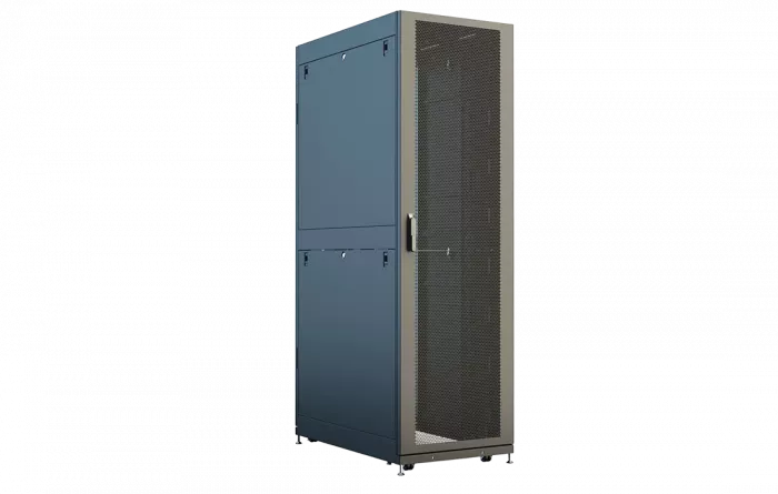 Шкаф телеком. напольный серверный ЦОД 19",42U(800x1000) , ШТ-НП-СЦД-42U-800-1000-П2П передняя дверь перфорированная,задняя перф.двойная. RAL9005