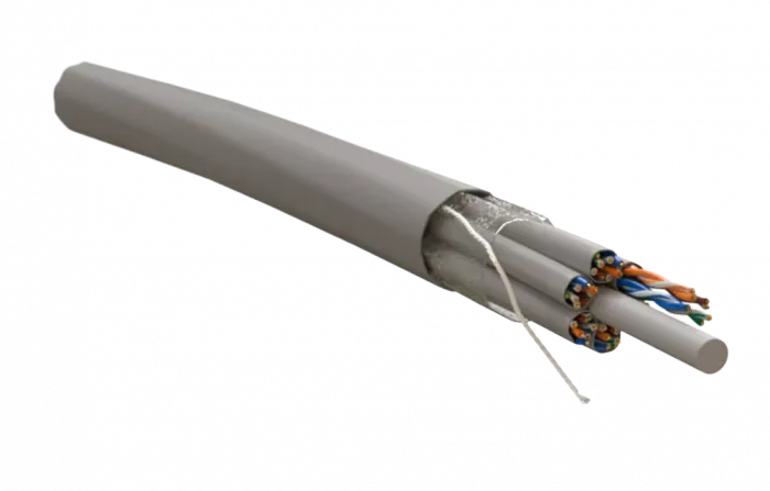 458436  Hyperline UUTP4x6W-C5E-S24-IN-LSZH/LSZH-GY Cборка кабельная, 6 неэкранированных кабелей U/UTP 4х2х0,51 (24 AWG), категория 5e, однопроволочные