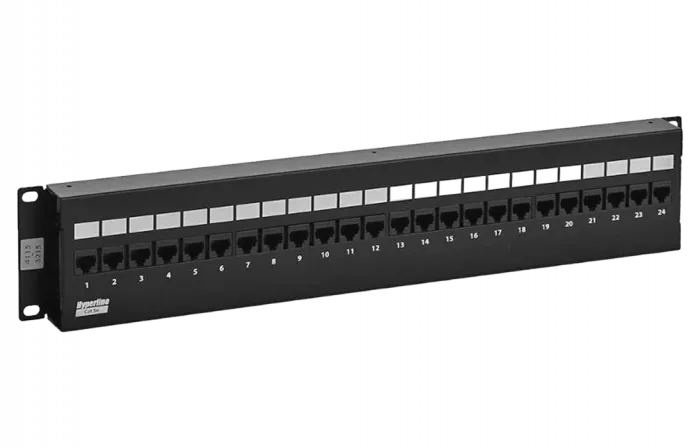 433794 Hyperline PPW1-24-8P8C-C5e-FR Патч-панель настенная c передним монтажом, 24 порта RJ-45(8P8C), категория 5e
