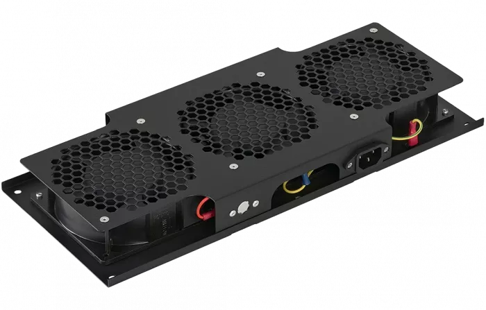 Вентиляторный модуль потолочный чёрный, 3 вентилятора с термодатчиком 35С ВМ-3П-Ч ССД