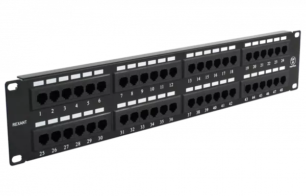 04-0022 REXANT Патч-панель 19", 2U, 48 портов RJ-45, категория 5e