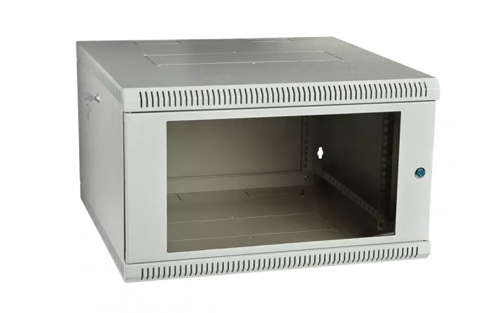 Шкаф телекоммуникационный настенный разборный со съемными боковыми стенками 19”,15U(600x350), ШТ-НСрМ-15U-600-350-С дверь стекло ССД