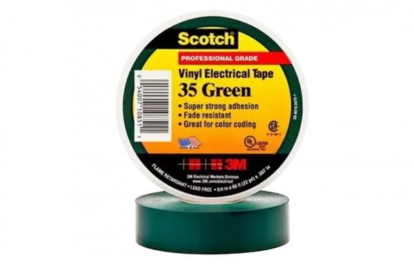 7000031669 Scotch 35, зеленая, изоляционная лента высшего класса, 19мм х 20м х 0,18мм