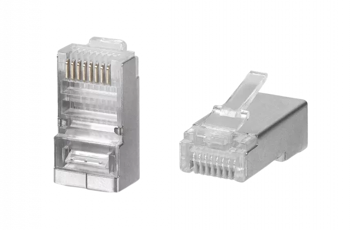WRline WR-8P8C-5E-SH Коннектор RJ-45 под витую пару, категория 5e, экранированный, универсальный (100 шт в упак.)