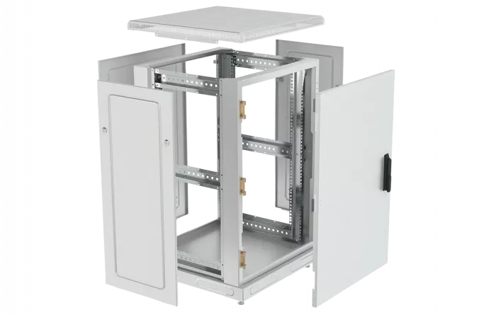 Шкаф телекоммуникационный напольный 19",18U(600x1000), ШТ-НП-18U-600-1000-М, передняя дверь металл ССД