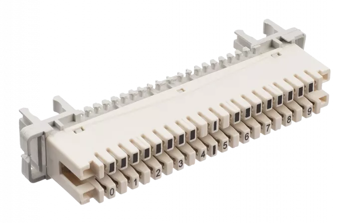 Плинт универсальный ПВТ-10Р Эконом, 10 пар размыкаемые контакты 0...9