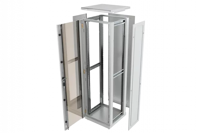 Шкаф телекоммуникационный напольный 19",42U(600x1000), ШТ-НП-42U-600-1000-С, передняя дверь стекло ССД