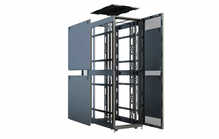 Шкаф телеком. напольный серверный ЦОД 19",42U(800x1200) , ШТ-НП-СЦД-42U-800-1200-П2П передняя дверь перфорированная,задняя перф.двойная. RAL9005
