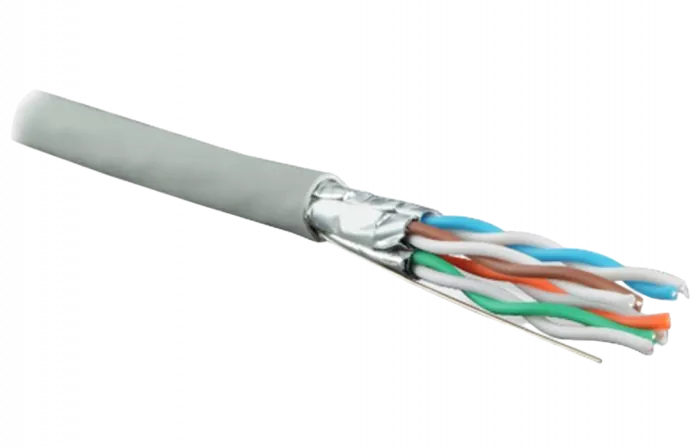 47958 Hyperline UFTP4-C6-S23-IN-LSZH-GY-500 (500 м) Кабель витая пара, экранир. U/FTP, кат. 6, 4 пары (23 AWG), одножил. (solid), кажд.пара в фольге,