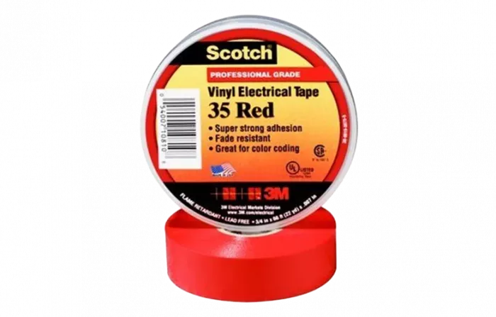 7000031668 Scotch 35, красная, изоляционная лента высшего класса, 19мм х 20м х 0,18мм