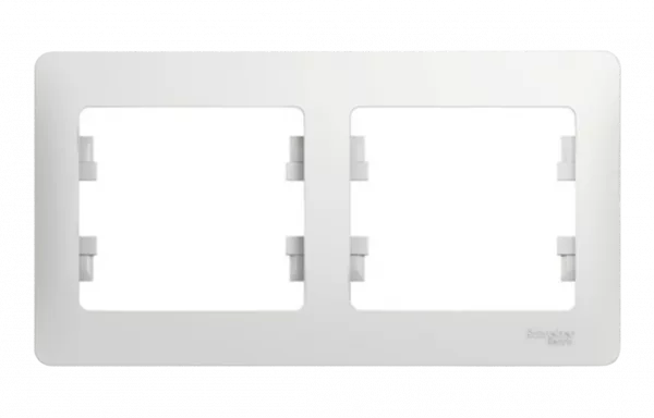 Рамка 2 поста Schneider Electric GLOSSA, горизонтальная, белый