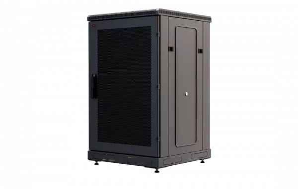Шкаф телекоммуникационный напольный 19",18U(600x1000), ШТ-НП-М-18U-600-1000-П-Ч, передняя дверь перфорация, черный ССД