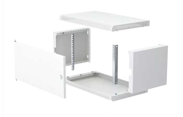 Шкаф телекоммуникационный настенный разборный 19”,6U(600x350), ШТ-НСр-6U-600-350-М дверь металл ССД