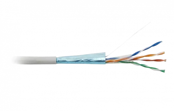 42052 Hyperline FUTP4-C5E-S24-IN-PVC-GY-305 (305 м) Кабель витая пара, экранированная F/UTP, категория 5e, 4 пары (24 AWG), одножильный (solid), экран