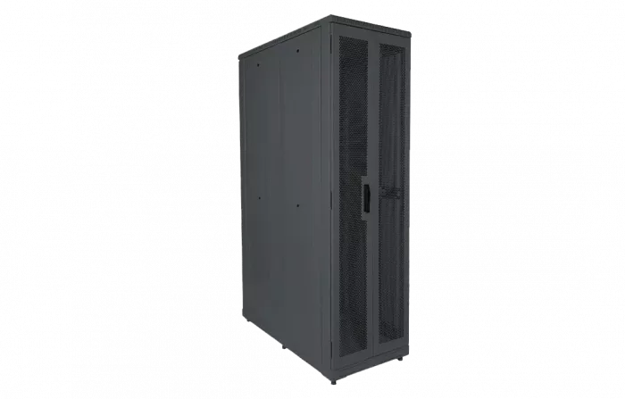 Шкаф телекоммуникационный напольный серверный черный 19",47U(800x1000) , ШТ-НП-С-47U-800-1000-ПП-Ч передняя,задняя двери перфорированные ССД