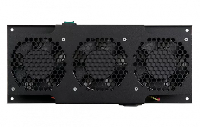 Вентиляторный модуль потолочный чёрный, 3 вентилятора с термодатчиком 35С ВМ-3П-Ч ССД