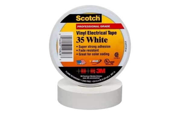 7000031667 Scotch 35, белая, изоляционная лента высшего класса, 19мм х 20м х 0,18мм