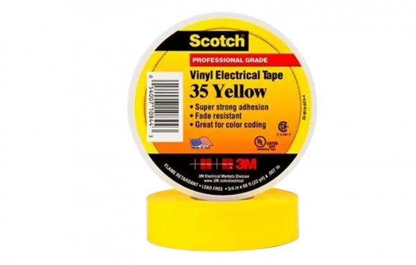 7000031671 Scotch 35, желтая, изоляционная лента высшего класса, 19мм х 20м х 0,18мм