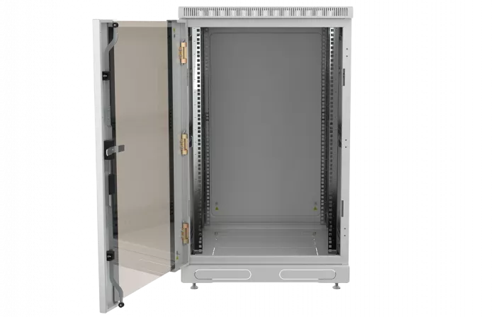 Шкаф телекоммуникационный напольный 19",24U(600x1000), ШТ-НП-24U-600-1000-С, передняя дверь стекло ССД