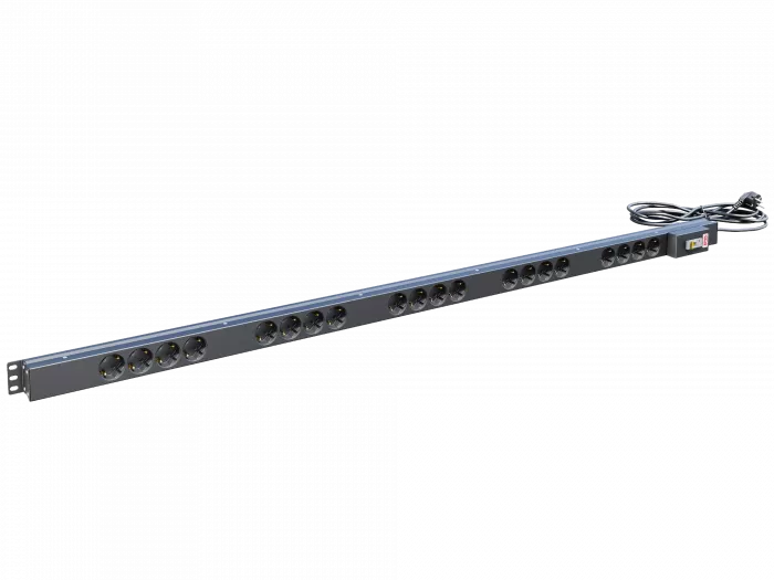 Вертикальный блок розеток,БР-20SСH-16А-Ш-3, 16А, 20 розеток Schuko, 33-48U, шнур 3м