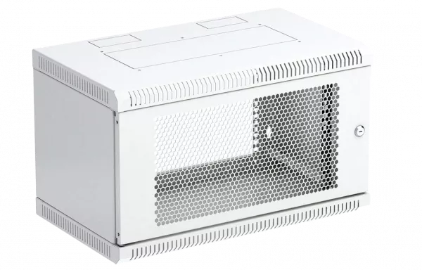 Шкаф телекоммуникационный настенный разборный 19”,6U(600x450), ШТ-НСр-6U-600-450-П дверь перфорированная ССД
