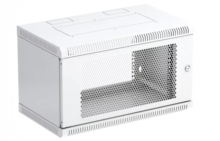 Шкаф телекоммуникационный настенный разборный 19”,6U(600x350), ШТ-НСр-6U-600-350-П дверь перфорированная ССД