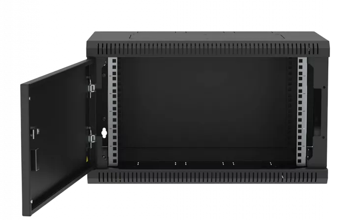 Шкаф телекоммуникационный настенный разборный черный 19”,6U(600x350), ШТ-НСр-6U-600-350-М-Ч дверь металл ССД