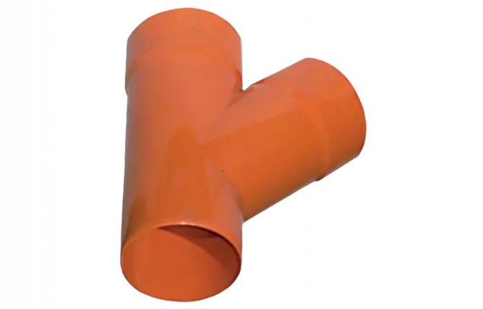 019063 Тройник для двустенных труб 45°, полипропилен, d=63мм