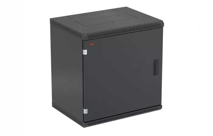 Шкаф телекоммуникационный настенный разборный черный 19”,12U(600x650), ШТ-НСр-12U-600-650-М-Ч дверь металл ССД