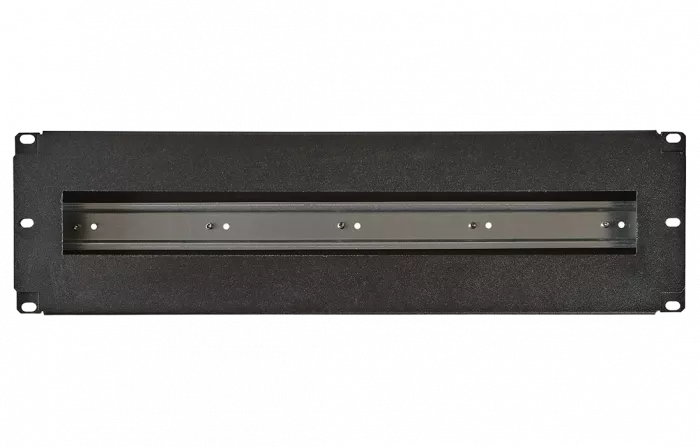 DIN рейка  в корпусе 19" 3U-Ч чёрная ССД