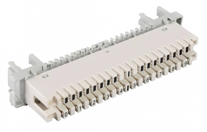 Плинт универсальный ПВТ-10Р-5е, 10 пар размыкаемые контакты 0...9