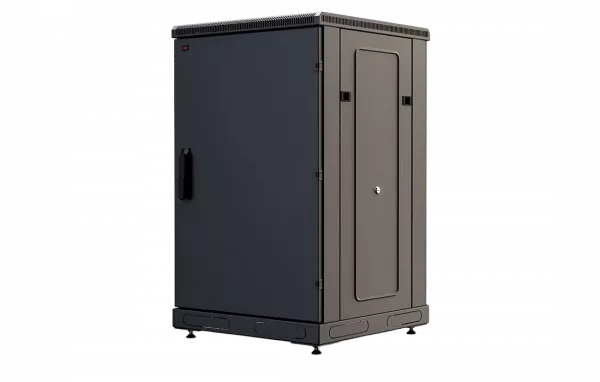 Шкаф телекоммуникационный напольный 19",18U(600x600), ШТ-НП-М-18U-600-600-М-Ч, передняя дверь металл, черный ССД
