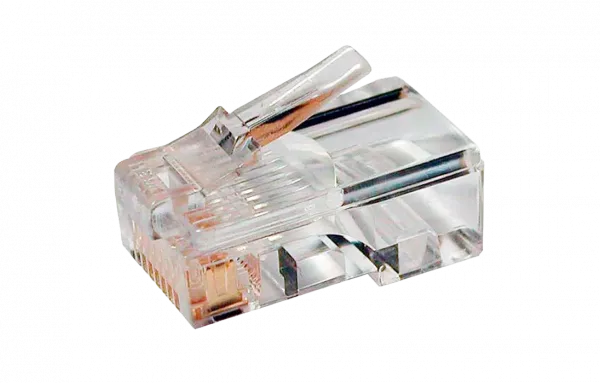 49377 Hyperline PLUG-8P8C-U-C5-100 Разъем RJ-45(8P8C) под витую пару, категория 5e (50 µ"/ 50 микродюймов), универсальный (для одножильного и (100шт)