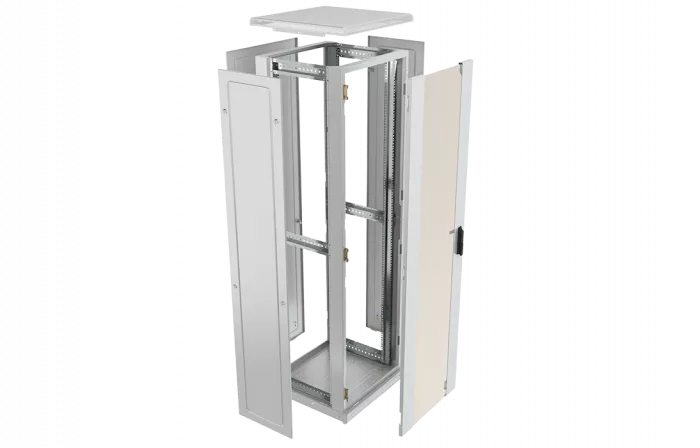 Шкаф телекоммуникационный напольный 19",42U(600x1000), ШТ-НП-42U-600-1000-С, передняя дверь стекло ССД