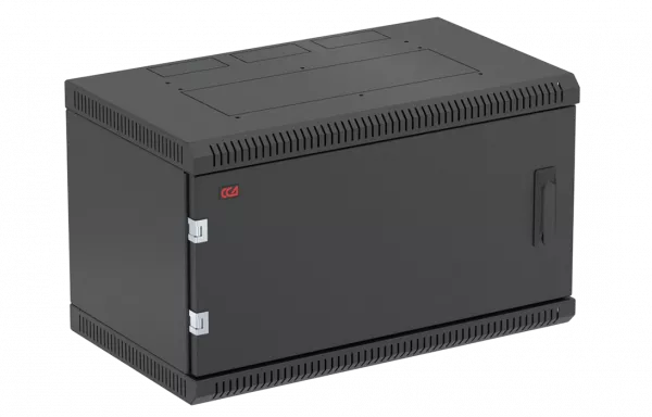 Шкаф телекоммуникационный настенный разборный черный 19”,6U(600x450), ШТ-НСр-6U-600-450-М-Ч дверь металл ССД