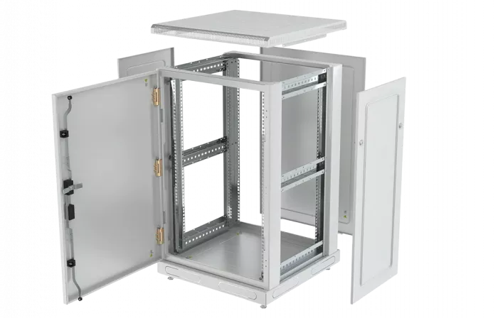 Шкаф телекоммуникационный напольный 19",18U(600x1000), ШТ-НП-18U-600-1000-М, передняя дверь металл ССД