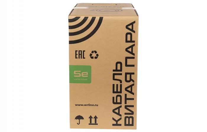 WRline WR-UTP-4P-C5E-L-PVC-GY Кабель витая пара, неэкранированный U/UTP, категория 5e, 4 пары (0,48 мм), одножильный, внутренний, PVC нг(А)-LS, серый, 305 м