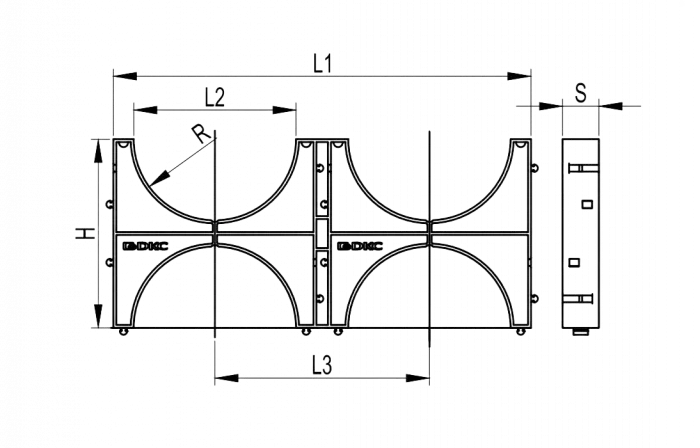 025162 Держатель расстояния двойной (кластер) d=160