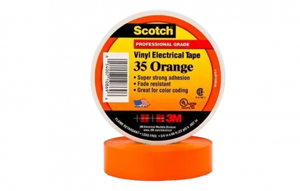 7100238737 Scotch 35, оранжевая, изоляционная лента высшего класса, 19мм х 20м х 0,18мм