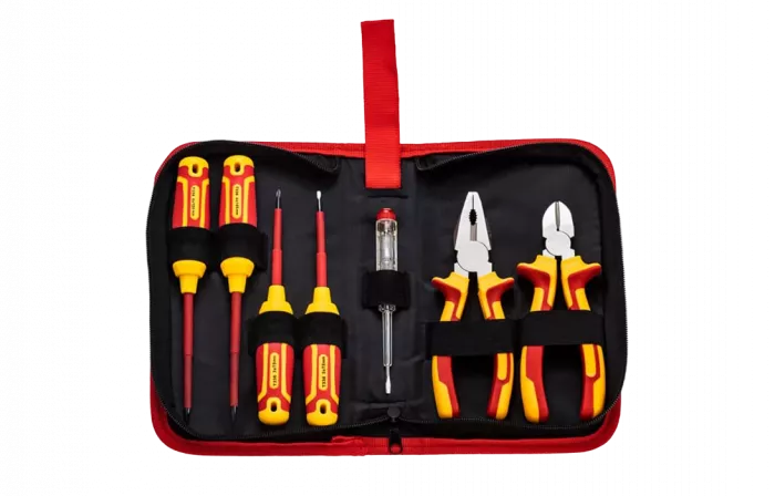 12-4691-3 Набор диэлектрического инструмента RI-01, тканевый пенал, 7 предметов, до 1000В