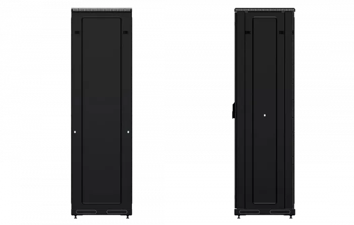 Шкаф телекоммуникационный напольный 19", 42U(600x600), ШТ-НП-М-42U-600-600-С-Ч, передняя дверь стекло, черный ССД