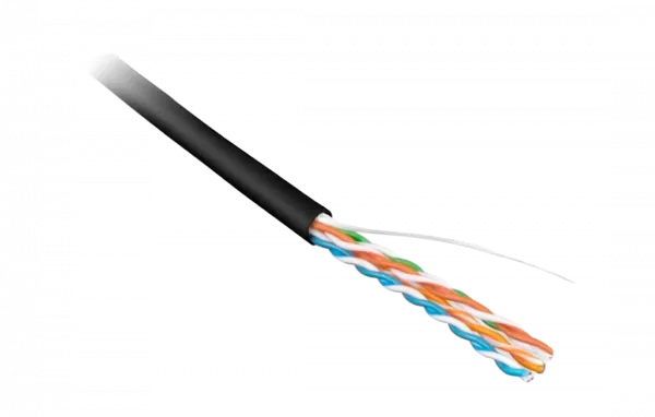 49118 Hyperline UUTP4-C5E-S24-OUT-PE-BK-500 (500 м) Кабель витая пара, неэкранированный U/UTP, категория 5e, 4 пары(24 AWG), одножильный (solid), внеш