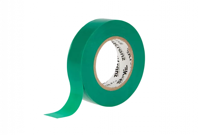 KR-09-2203 Изолента ПВХ KRANZ 0.13х19 мм, 25 м, зеленая упаковка 5 роликов