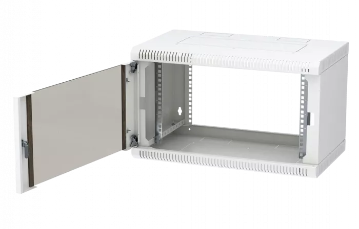 Шкаф телекоммуникационный настенный разборный 19”,6U(600x450), ШТ-НСр-6U-600-450-С дверь стекло ССД