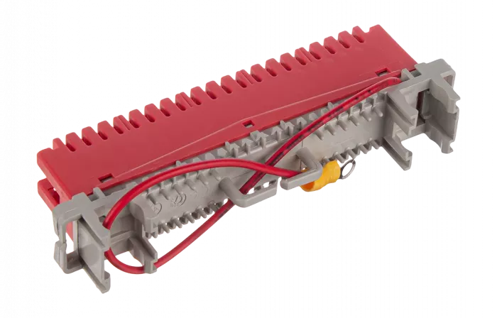Плинт заземления универсальный ПВТ 10 пар, красный